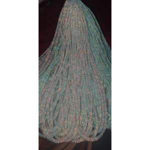 Cuentas de ópalo etíope natural blanco arcoíris de alta calidad, lisas y en forma de rondel, en hilo de 16 pulgadas de largo, al por mayor. - Product Image 2