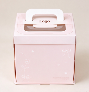 Caja de Postres Pequeñ<span class=keywords><strong>a</strong></span> para Guardar Dulces de Fiesta, Caja de Papel Biodegradable de Grado Alimenticio con Asa y Ventana para Reuniones Familiares - Product Image 4
