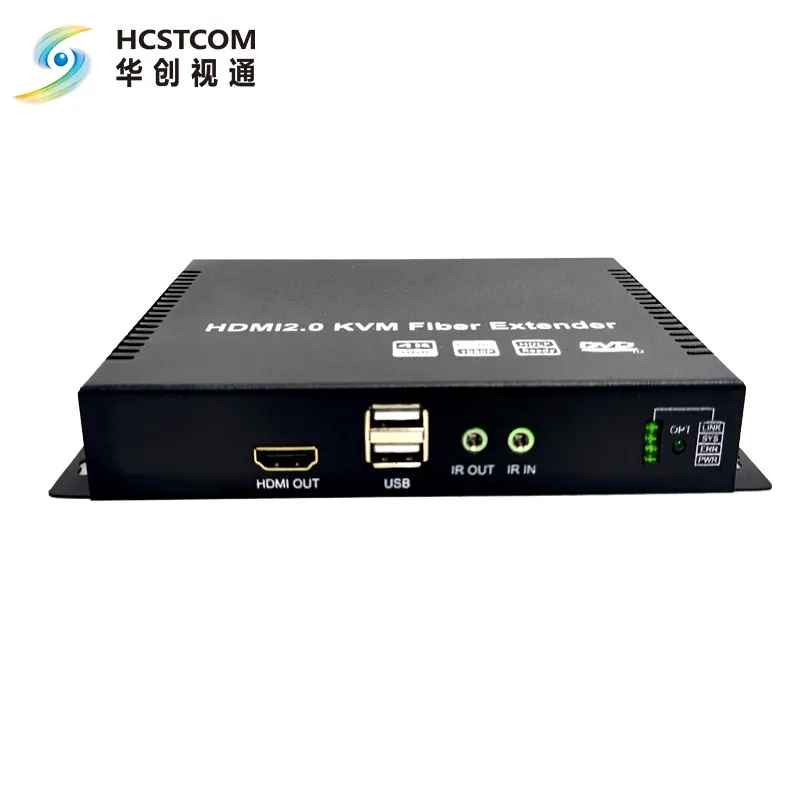 4K60Hz HD волоконный удлинитель с RS232, IR, USB