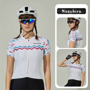 Haut de cyclisme à manches courtes rembourré pour <span class=keywords><strong>femme</strong></span>, maillot de vélo à séchage rapide avec coussin de gel, adapté au vélo de montagne et à la route - Product Image 2
