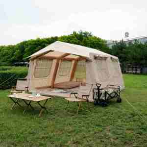 <span class=keywords><strong>Tente</strong></span> familiale d'extérieur <span class=keywords><strong>de</strong></span> 13,68 mètres carrés pour le <span class=keywords><strong>camping</strong></span>, <span class=keywords><strong>toile</strong></span> Oxford imperméable avec fonction gonflable en coton aérien pour le glamping - Product Image 2