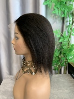 Wig HD Lace Frontal Rambut Manusia Yaki LD091 Tanpa Lem, Sudah Di-prepluck, Hitam Alami untuk Wanita Kulit Hitam, Grosir, Laris Manis, Ready Stock