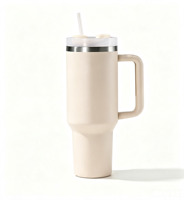 Gobelet isotherme à double paroi en acier inoxydable de 40 oz, fini mat, avec paille, résistant aux chutes, sans BPA, grand format, style américain