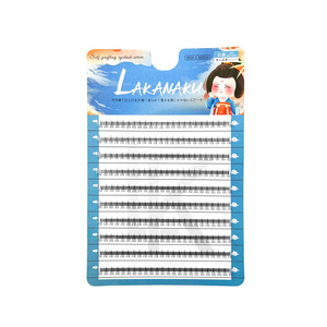 Cils inférieurs Laka 5mm 0.07C style flamme fendue, naturels, en grappe unique, bande invisible, courbure B - Product Image 5