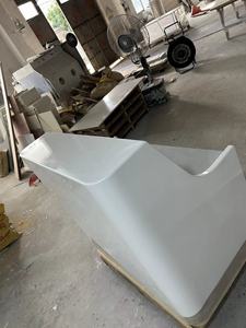 Petit bureau de réception moderne de style français en forme de L pour salon, <span class=keywords><strong>banque</strong></span> ou comptoir de réception de magasin, en pierre artificielle - Product Image 5
