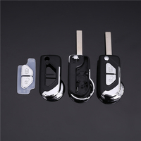 Coque universelle de clé de voiture intelligente Coque de clé de voiture pliante à 2 boutons Couverture de clé à distance de véhicule intelligent