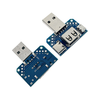 Adaptador OKY3447-9 Mini USB Macho Hembra Tipo-C de 4 Pines y 2.54mm, Conector Recto para PCB, para Reparación de Cables de Datos y Prototipos