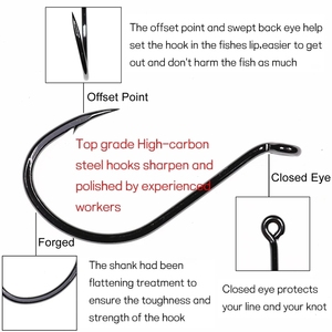 High-carbon Steel Octopus Beak <strong>Hook</strong> <strong>Black</strong> Nickel Offset Fish <strong>Hooks</strong> Strong Saltwater Fishing <strong>Hook</strong> 3/0 4/0 5/0 6/0 7/0 8/0 - Product Image 3