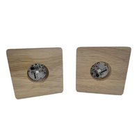 Rond USB commutable Mini 3D LED veilleuse Base en bois cristal matériel 5V batterie rechargeable moderne choix de cadeau de noël