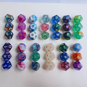 Dados del Zodíaco de 12 Caras para Astrología, Dados Multicolores con Símbolos del Cielo Estrellado para Adivinación y Juegos de Mesa - Product Image 2