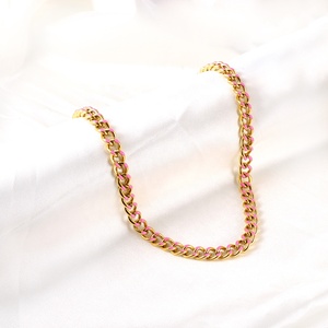 Collana a catena cubana in acciaio inossidabile placcato Pvd in oro 18 carati stile Hip Hop collana a catena geometrica con gioielli da donna di moda - Product Image 5