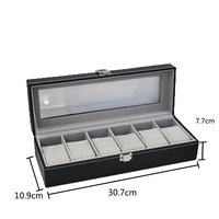 Boîte à montres et à lunettes en cuir, boîte à bijoux multifonctionnelle, portable, moderne, carrée, boîte cadeau avec serrure, emballage