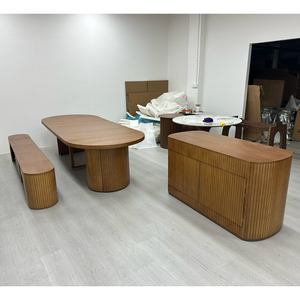 Transformer <strong>Table</strong> <strong>Rustic</strong> Shop Brown <strong>Wooden</strong> Extendable Round <strong>Dining</strong> <strong>Table</strong> Foldable Design for Living Room and <strong>Dining</strong> Area - Product Image 4