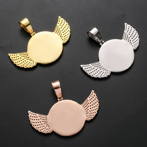 <strong>Best</strong> Selling Trendy <strong>Medallion</strong> Photo Picture Frame Pendant Trays Iced CZ Angel Wings Heart-shaped Charm <strong>Necklace</strong> Rope Pearl - Product Image 6