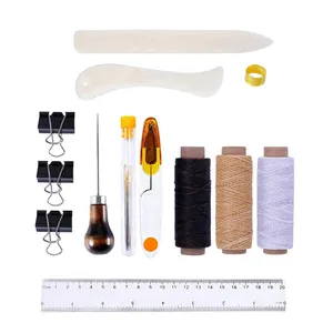 Kit de ferramentas para artesanato, l36 13 peças/conjunto, ossos, couro, ferramentas de costura, kit para iniciantes, conjunto de ferramentas de couro