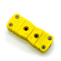 Connecteur femelle à montage sur panneau en nylon jaune de type K chinois, connecteur à 2 broches