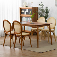 Nouvelle Arrivée Chaise de Salle à Manger en Rotin Naturel Lavé avec Dossier en Canne, Chaise de Salle à Manger en Rotin Français pour Événements de Mariage