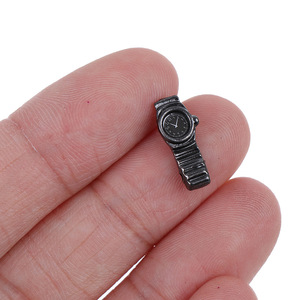 Montre miniature en métal, accessoire pour maison de poupée, échelle 1:12, modèle de jouet DIY, montre-bracelet décorative unisexe pour maison de poupée - Product Image 5