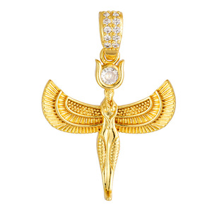 LUOYUNE Colar Moderno Clássico Delicado Banhado a Ouro 18K com Pingente de Pássaro Voador em Latão com Zircônia Cúbica, Anjo Alado Fênix e Corrente de Elo - Product Image 3