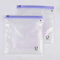 Élégants sac à bulles en plastique, avec fermeture éclair, pour maquillage, cosmétiques, nouveau, 8.5X 7, avec curseur violet