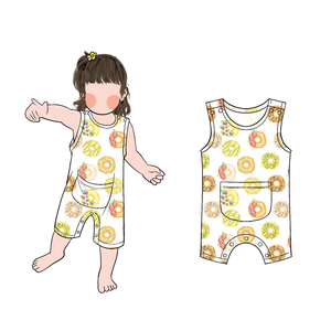Pabrik Kustom Grosir Logo Kustom Romper Bayi Baru Lahir Bahan Bambu Lembut Bernapas Romper Tanpa Lengan Musim Panas Bayi Dengan Saku - Product Image 2
