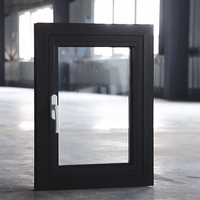 Fenêtre à battant en alliage d'aluminium sur mesure, double vitrage trempé et feuilleté, isolation thermique, économie d'énergie pour salle de bain et maison