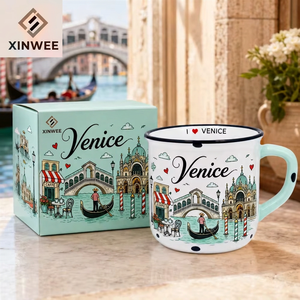 Taza de Café de Cerámica con Diseño de Venecia, Italia, con Estampado de Dibujos Animados y Diseño de Canales de la Basílica, para Venta al por Mayor, Personalizable OEM/ODM - Product Image 3