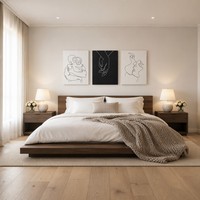 Triptyque d'art mural en ligne de démonstration, motif couple amoureux, dessin à une ligne, noir et blanc, romantique, impression sur toile, minimaliste, thème étreinte, sans cadre, pour chambre