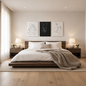 Arte de Líneas: Pareja Enamorada, Tríptico de Arte Mural, <span class=keywords><strong>Dibujo</strong></span> de Una Línea en Blanco y Negro, Impresión Romántica en Lienzo, Decoración <span class=keywords><strong>Minimalista</strong></span> de <span class=keywords><strong>Abrazo</strong></span>, Sin Marco, para Dormitorio - Product Image 1