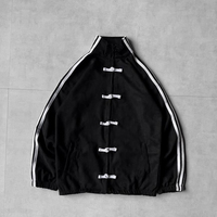 Veste Tangzhuang personnalisée, streetwear tendance, coton et polyester, style chinois, unisexe, boutons noués, veste Bamber pour homme