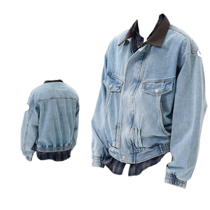 Chaqueta Bomber de Trabajo Holgada Estilo Vintage con Lavado Ácido, 100% Algodón, Estilo Retro, Cuello Camisero Personalizado, Streetwear con Cremallera, Primavera - Product Image 1