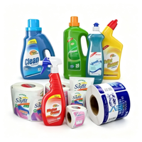Étiquette autocollante personnalisée, résistante à l'eau et à l'huile, pour emballage de détergent à lessive, produits de nettoyage ménager et produits chimiques.