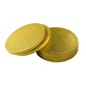 Plateau à gâteau doré imperméable en papier gaufré feuille d'or, épaisseur mm, qualité alimentaire, 8, 10, 16 pouces, pour gâteaux, assiettes et bols - Product Image 1