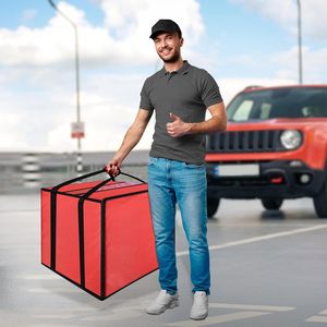 Waterproof Insulated Bag <b>Cooler</b> Folding Picnic Basket Ice Pack Drink <b>Box</b> Thermal Lunch Bag Portable Food Delivery Pizza Bag - Product Image 2