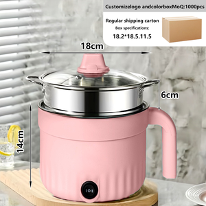 Wholesale Thickened Electric <b>Pot</b> 1.8L Small Capacity Home Electric Skillet <b>Non</b>-<b>Stick</b> <b>Pot</b> with Tempered Glass Cover for Hotel Use - Product Image 4
