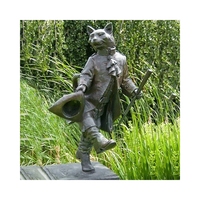 Statue de chat en laiton antique Sculpture de chat en bronze grandeur nature en métal Statue d'animaux de compagnie
