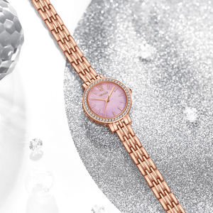 NIBOSI 2555 Mineral Glass Mirror Fashion Stainless Steel Ladies Quartz Watch Customize Logo Small Dial Diamonds Women <b>Wristwatch</b> - Product Image 2