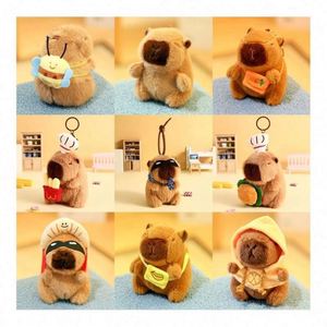 Capybara Strawberry Hat Simulation <b>Turtle</b> Backpack Plush Capybara Stuffed Animal Keychain Papa Hand Circle Ring Doll Unique <b>Toy</b> - Product Image 3
