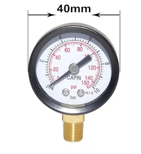 Neue Messing 1/8\" NPT-Faden-Druckmessgerät für Männer 0 bis 150 PSI Quellbehandlungseinheit für Einzelhandel Industrien 1 Jahr Garantie