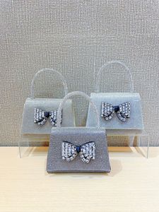 New Cross-border Full Bow Women's Polyester Flap <b>Handbag</b> Rhinestone Decoration <b>Small</b> Square Urban Simplicity Daily Bag Tanjing - Product Image 4