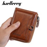 Porte-monnaie d'affaires pour hommes, très demandé, personnalisable, couleur unie, motif haut de gamme, fermeture éclair, portefeuille court, Billeteras Por Mayor