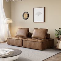 Canapé modulaire minimaliste recouvert de tissu, ensemble sectionnel librement combinable avec rembourrage en mousse pour petits appartements