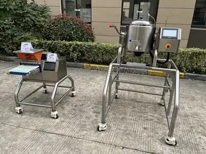 स्वचालित जेली गमी उत्पादन लाइन जेल कैंडी चीनी मिश्रण और डालने वाली मशीन