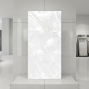 Carreaux de porcelaine émaillée gris océan métallisé 600x1200mm, résistants à l'usure, finition brillante pour sols de hall d'hôtel - Product Image 1