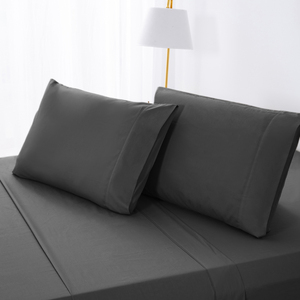 Sang trọng tối grey 4 cái tấm ga trải giường bộ với California Vua Kích thước - Product Image 3