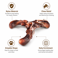 Jouet à mâcher pour chien en nylon durable et non toxique, aromatisé au bœuf, personnalisé en usine, avec trois extrémités antidérapantes