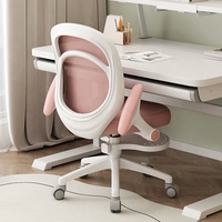 Chaise ergonomique en maille turquoise pour enfants avec repose-jambes, table et chaise d'apprentissage réglables pour les élèves du primaire et du secondaire