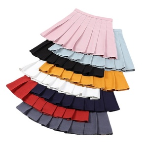 <span class=keywords><strong>Jupe</strong></span> plissée taille haute élastique amincissante d'été avec short de sécurité intégré et effet drapé - Product Image 2