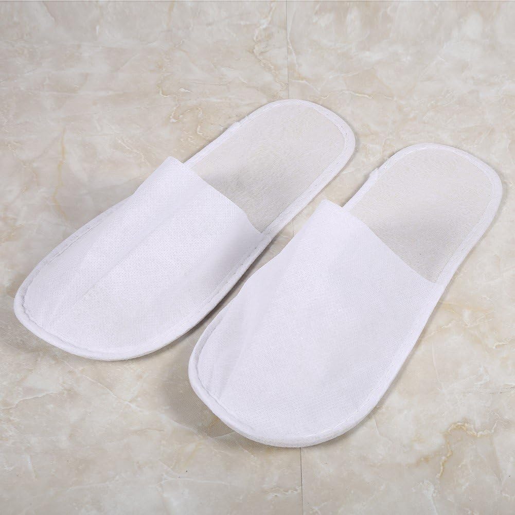 Okumura Disposable Slippers - 8 Pairs Individually Wrapped, Commercial/Home Use, One Size White