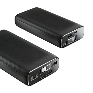 พาวเวอร์แบงค์พกพา 65W ช่องเสียบ USB-C คู่ พร้อมหน้าจอ LED แสดงผล แบตเตอรี่ลิเธียมโพลิเมอร์ ช่องเสียบอเนกประสงค์มาตรฐาน - Product Image 1